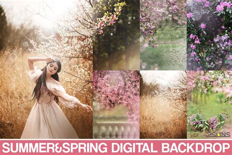 Spring Digital Backdrops Set Creative Market