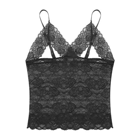 Women Tank Bra Top See Through Sheer Lace Hollow Out Lingerie Open Breast Shirts Ebay