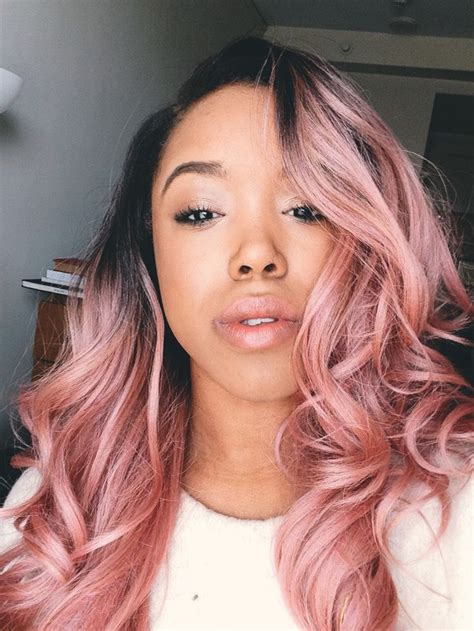 'achieving balayage comes down to expertly applying hair colour to the lengths of the hair and avoiding build up on the roots, so for the best results, use a. Pink rose gold hair #pinkhair #freetress in 2019 | Hair ...