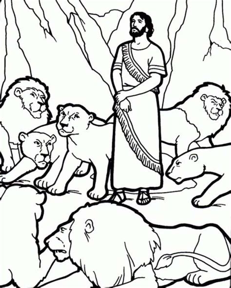 Daniel And The Lions Den Picture Coloring Page Netart Daniel In The