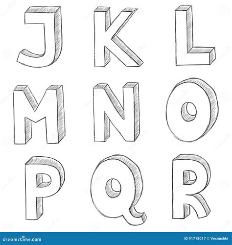 Hand Drawing Letters Alphabet Stock Illustration Illustration Of