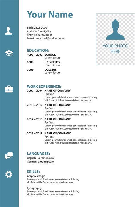 Resume Template Printable Pictures Infortant Document
