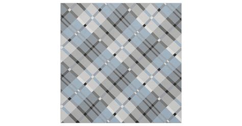 Modern Plaid Pattern Light Blue And Grey Fabric Zazzle