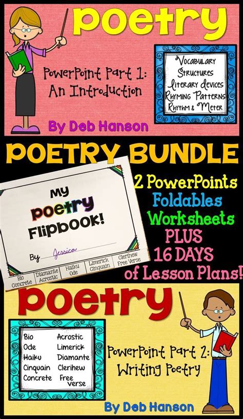 Poetry Powerpoint Bundle With Images Rhyming Patterns Poetry
