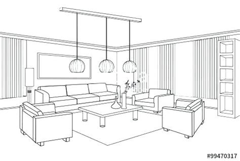 How To Draw A Living Room In 2 Point Perspective