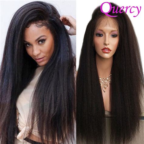 Italian Yaki Straight Lace Front Human Hair Wigs For Black Women Pre Plucked Wig China Hair