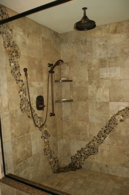 Shop our selection of rustic kitchen wall tiles, bathroom floor tile, swimming pool tiles in the our rustic moorish tiles are individually hand etched glazed moroccan clay tiles by select master artist in. Rustic Shower - Rustic - Bathroom - Cleveland - by ...