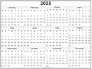 Yearly Calendar 2025 Printable Free Template - darya celestina