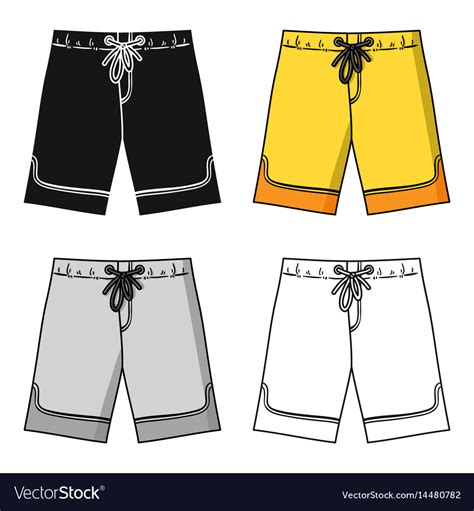 Swimming Trunks Icon In Cartoon Style Isolated On Vector Image