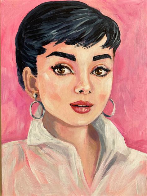 Audrey Hepburn Original Portrait Painting Etsy