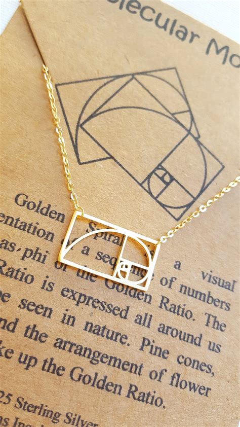 Hand Cast From Sterling Silver This Fibonacci Golden Ratio Necklace