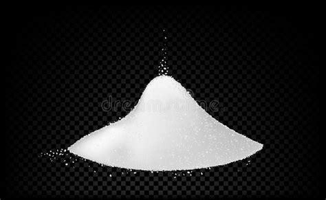 Salt Pile White Sugar Powder Heap Vector Illustration On Black
