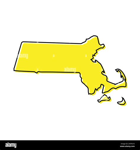 Simple Outline Map Of Massachusetts Is A State Of United States