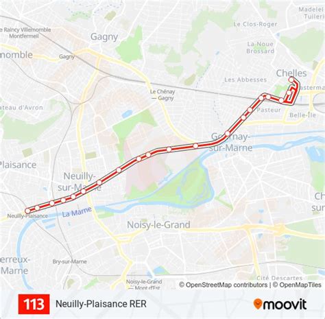 113 Itinéraire Horaires Arrêts And Plan Neuilly Plaisance Rer Mis à