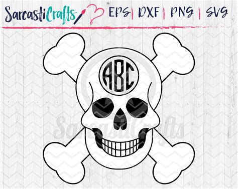 Skull And Crossbones Monogram Svg Png Eps Dxf Archivos De Etsy