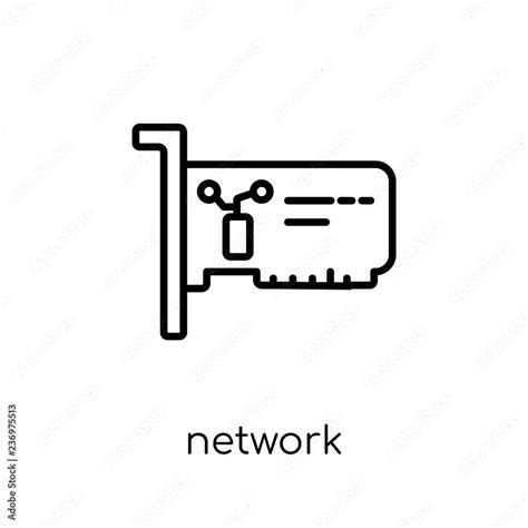 Network Interface Card Icon Trendy Modern Flat Linear Vector Network