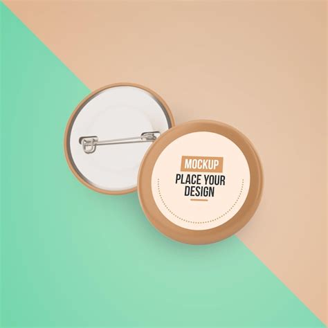 Premium PSD Pin Button Badge Mockup