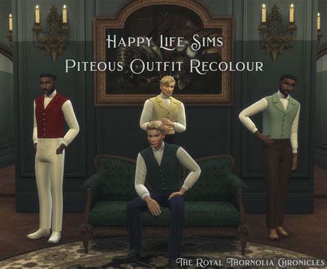 Happylifesims Piteous Outfit Recolour Part One Victorian Male Outfit