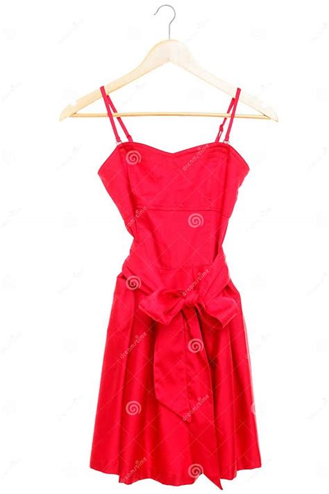 Red Dress On Hanger Isolated Stock Image Image Of Cotton Adult 19604777