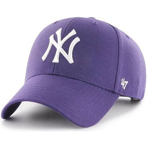 47 Brand Curved Brim New York Yankees Mlb Mvp Snapback Cap Violett