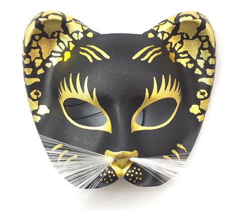 Ladies Cat Masquerade Jewelled Face Mask Ballroom Fancy Dress Accessory