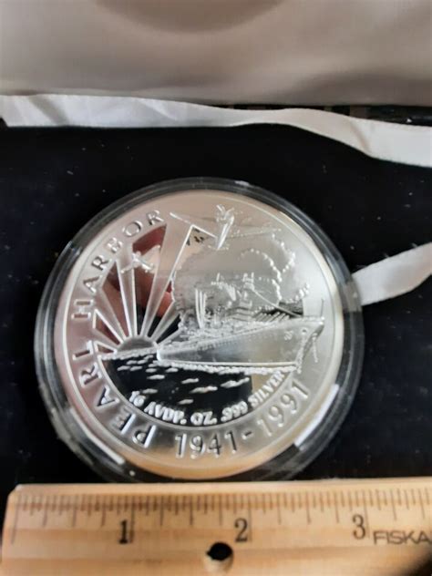 16 Oz Silver Coin 50th Anniversary Pearl Harbor Memorial Commemorative