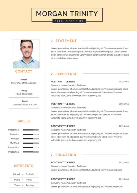 Resume Infographic Design Template To Download In Word Format