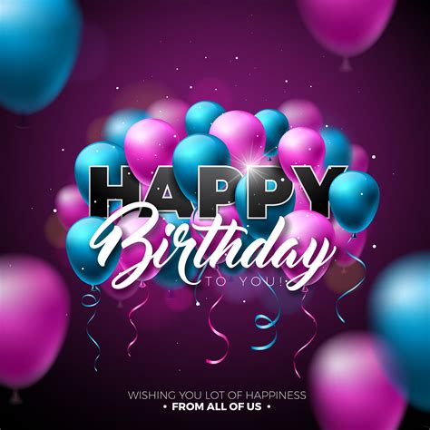 Enjoy and download the best birthday psd freebies and improve your promotional designs of your next party. Happy Birthday Vector Design with Balloon, Typography and ...