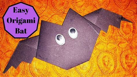 Easy Origami Bat Halloween Bat Halloween Crafts For Kids Youtube