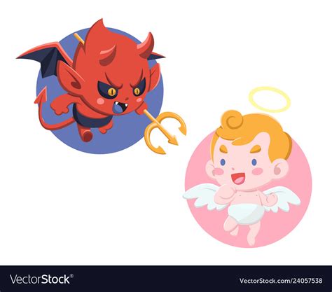 Mini Cartoon Baby Angel Baby Devil Clipart