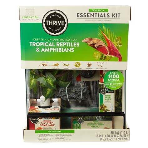 Thrive Tropical Reptile Terrarium Essentials Kit 30 Gallon Reptile