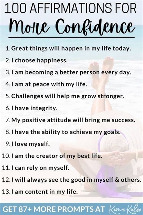 100 Affirmations For Confidence To Build Self Esteem Affirmations