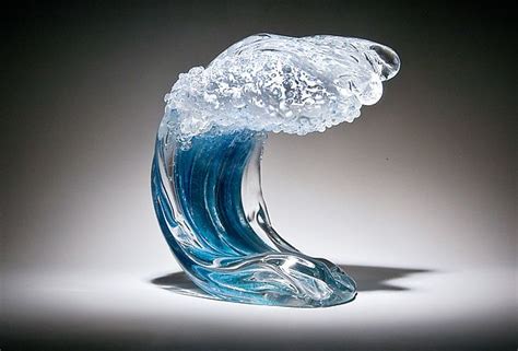 Ocean Wave Ian Whitt Art Glass Sculpture Artful Home Glass Art Glass Sculpture Glass Art