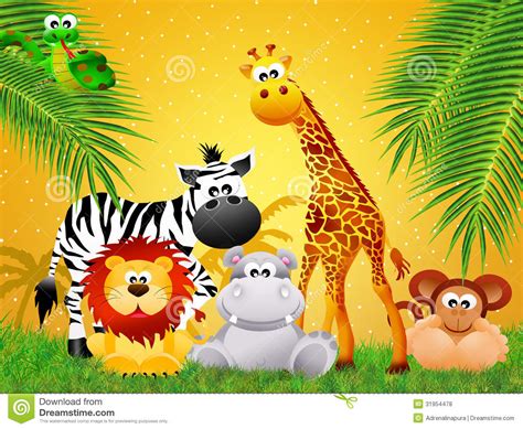 Zoo Animals Cartoon Stock Illustration Illustration Of