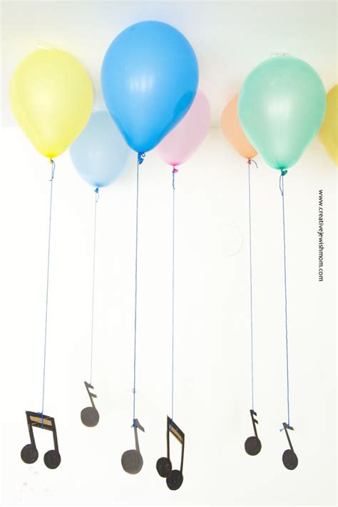 Musical Notes Party Decor With Faux Helium Balloons Music Theme