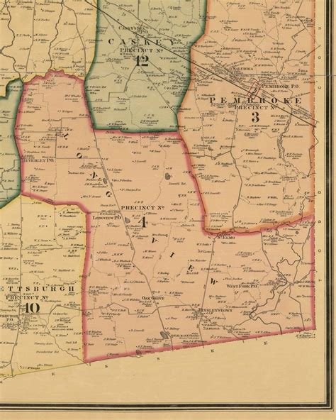 Long View 1878 Old Town Map With Homeowner Names Kentucky Etsy In