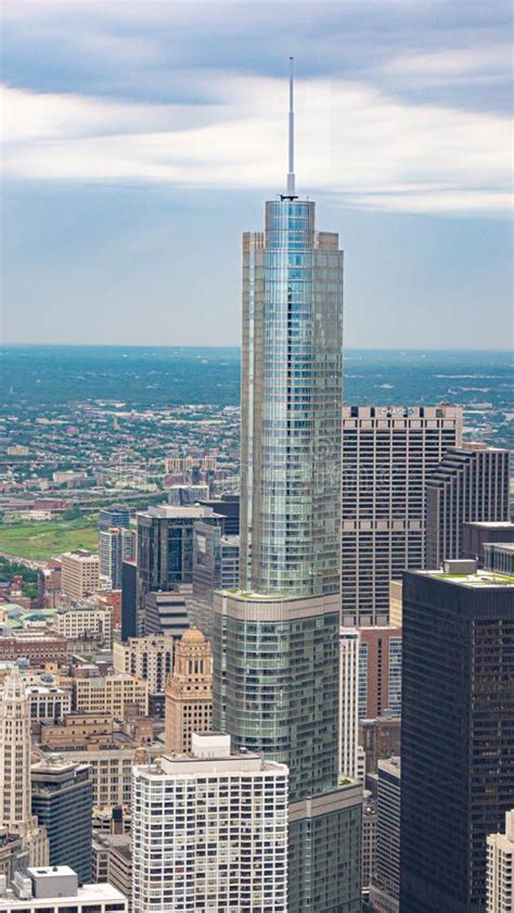 Aerial View Of Trump Tower In Chicago Editorial Stock Photo Image Of
