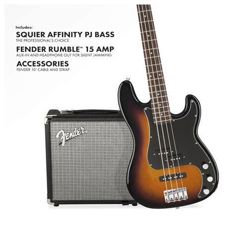Squier Affinity Series Precision Bass Pj Pack Brown Sunburst Nearly