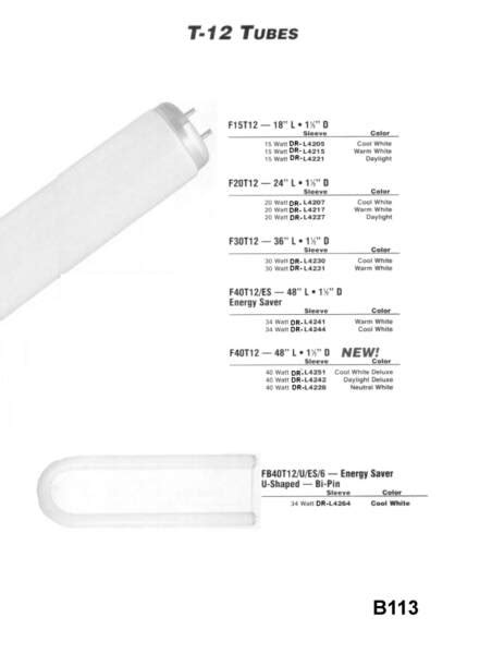 B113 Electronic T 8 Tubes