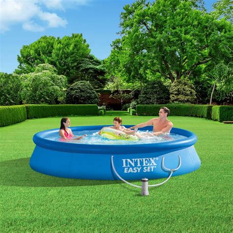 Intex Easy Set 12 Ft X 30 In Blue Inflatable Swimming Pool Set W Pump