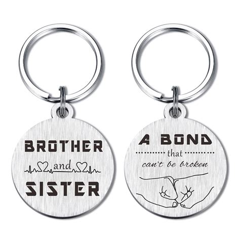 Yobent Brother Sister Ts For Birthday Christmas Valentines Sibling Keychain