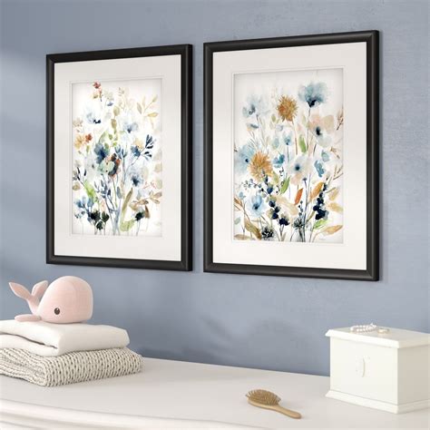 Or This Set Of Framed Flower Prints That You Can Place On A Blank Wall