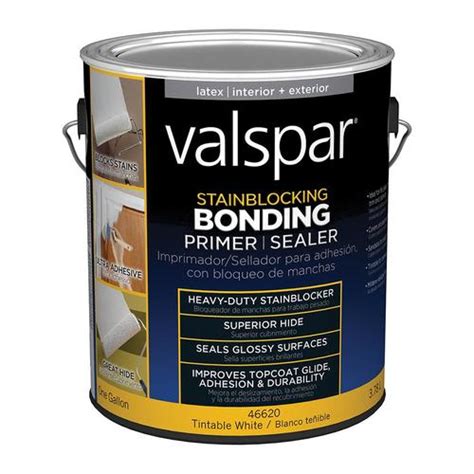 Oil bond acts like a liquid sander deglosser and primer in one. Valspar Interior/Exterior Bonding Water-Based Wall and ...