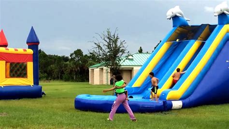Deliver Castle Bounce House And 18 Feet Tall Waterslide Soft Serve Ice