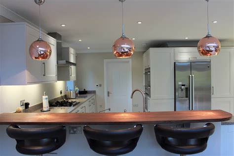 hanging lights over kitchen counter