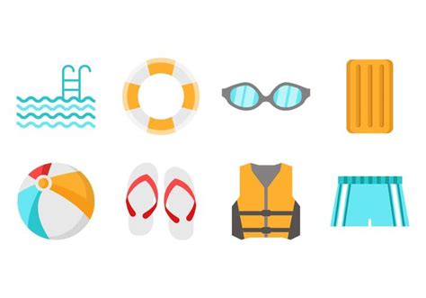 Swimming Pool Icons Vector 156767 Vector Art At Vecteezy