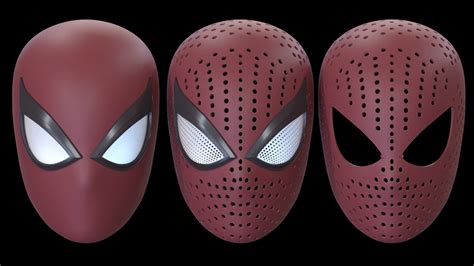 Artstation Spider Man Faceshell For 3d Printing Stl Fbx Ztl Resources