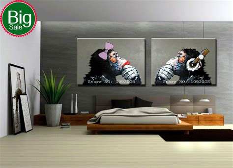 Hand Painted Gorilla Wall Art Picture Living Room Home