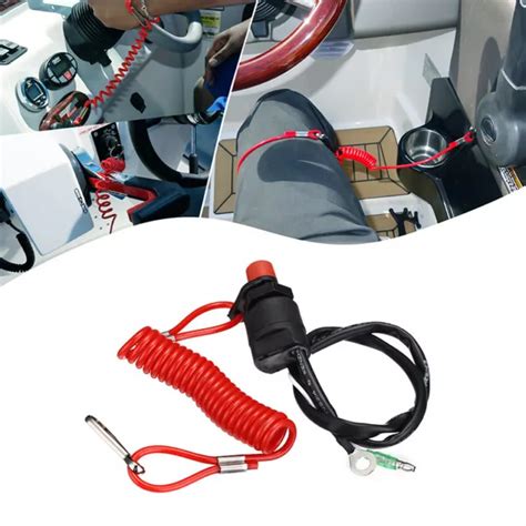 boat outboard engine stop kill switch push button lanyard fit honda emergency 11 95 picclick