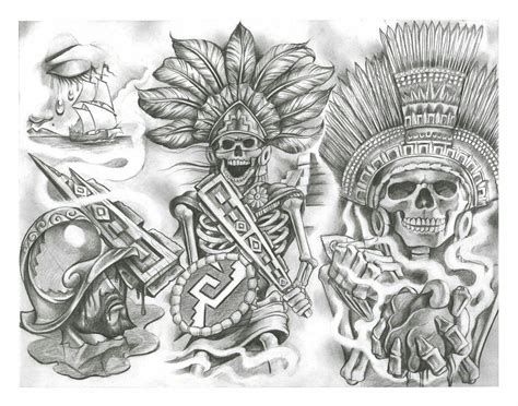 Mayan Tattoos Mexican Art Tattoos Calaveras Mexicanas Tattoo Aztec Warrior Tattoo Aztec